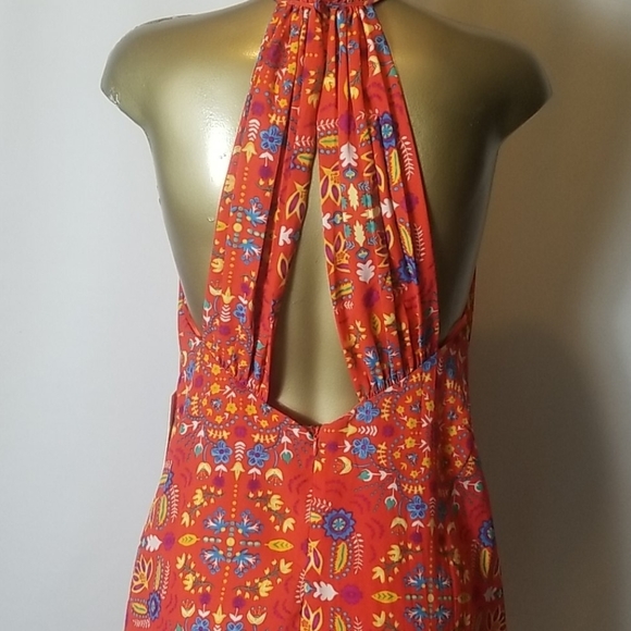 ORANGE PRINTED EVERLY  SUMMER DRESS - Picture 2 of 9